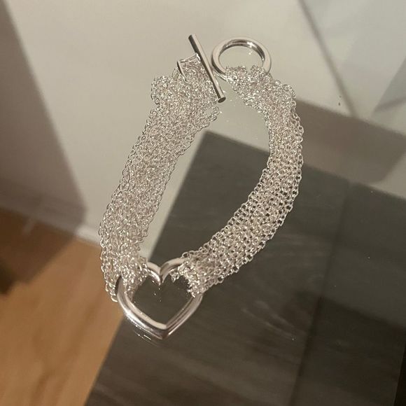 The Mesh Chain Heart Toggle Bracelet 925 - Picture 9 of 14